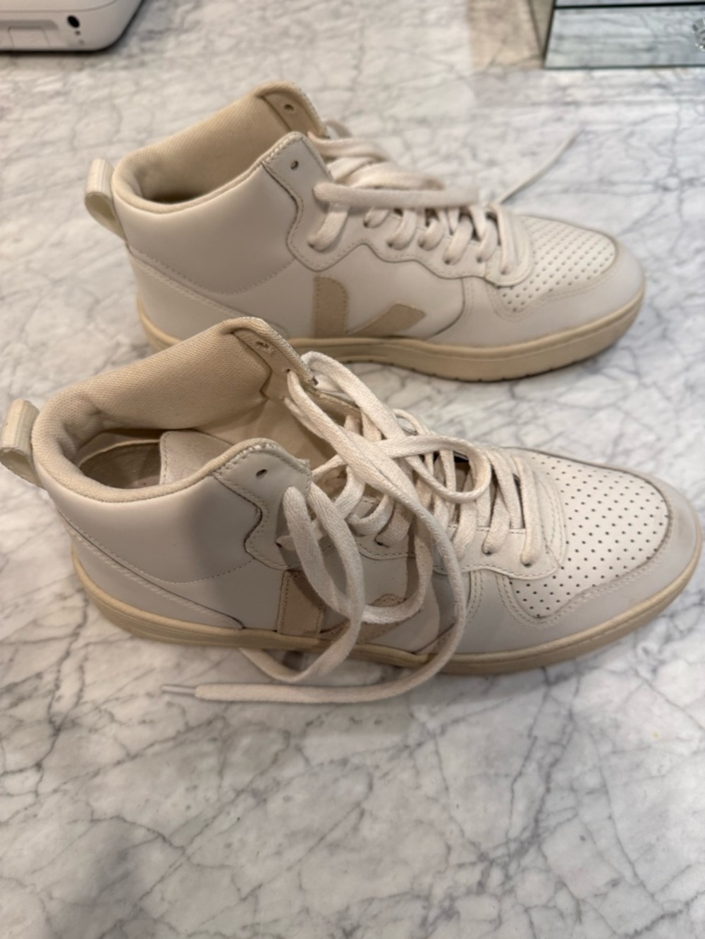Veja Cream High-Top Sneakers size 41